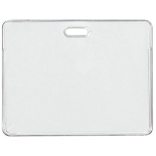 Vinyl Secure Heavy Duty Landscape ID Card Pouch 90x63mm Clear