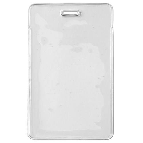 Vinyl Secure Heavy Duty Portrait ID Card Pouch 65x97mm Clear 