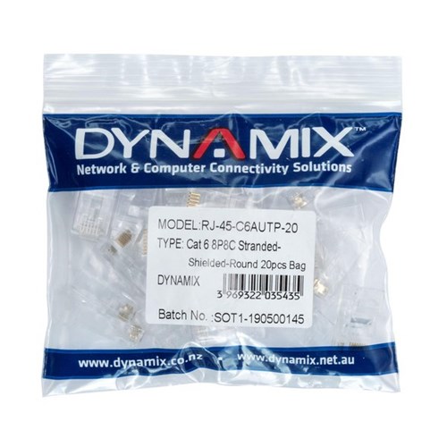 Dynamix Cat6/6A UTP RJ45 Plug Joiner White, Pack of 20