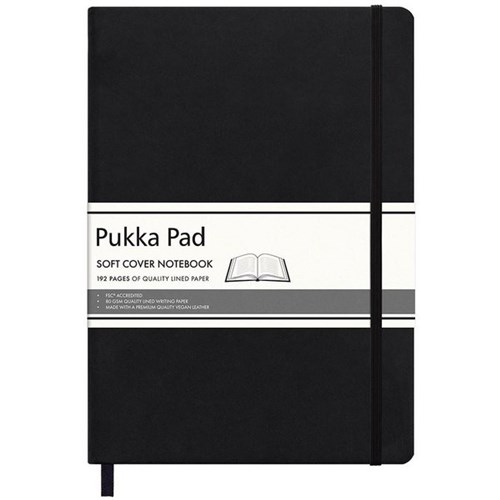 Pukka Soft Cover Notebook Lined 204x285mm Black