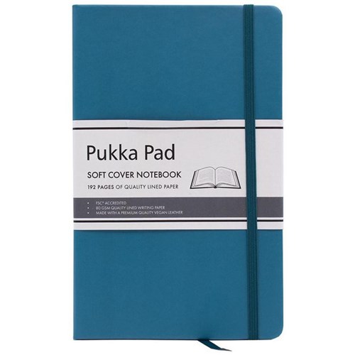 Pukka Signature Soft Cover Notebook Lined 130x210mm Teal