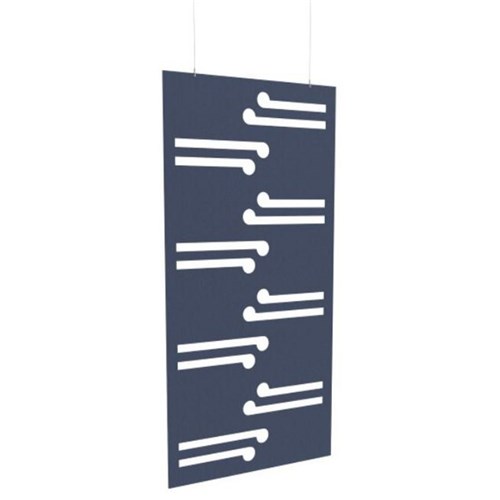 Boyd Acoustic Hanging Carved Panel 1200mm Koru Navy Peony