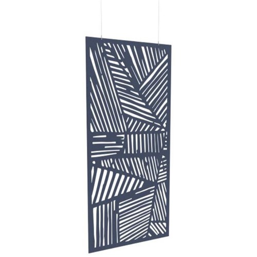 Boyd Acoustic Hanging Carved Panel 1200mm Thatch Navy Peony