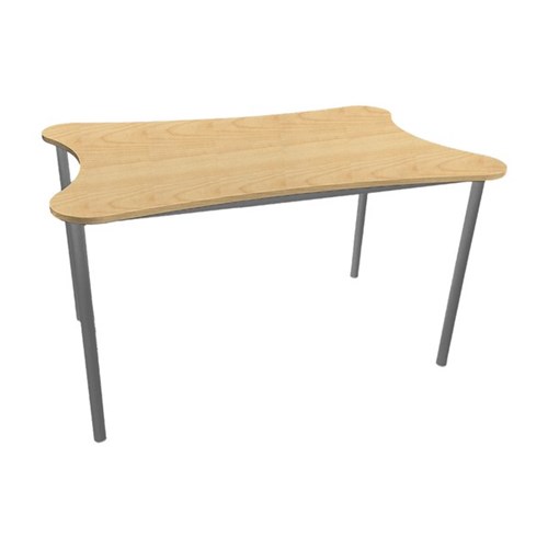 SitRite Bone Shaped Group Table Maple/Silver