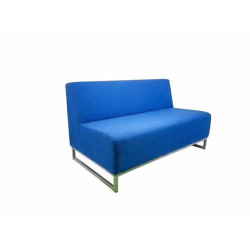 Jive 2.5 Seater Sofa Sled Base Silver Frame Poly Fabric/Electric Blue