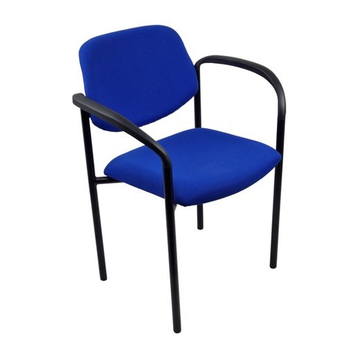 SitRite Nomad Visitor Chair with Arms Black Frame Poly Fabric/Electric Blue