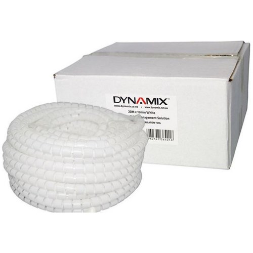 Dynamix Easy Wrap Cable Management 20m x 15mm White