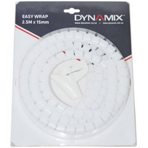 Dynamix Easy Wrap Cable Management 2.5m x 15mm White