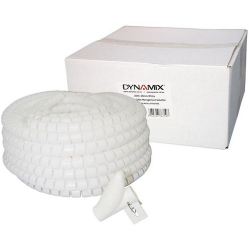 Dynamix Easy Wrap Cable Management 20m x 20mm White