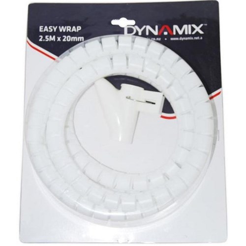 Dynamix Easy Wrap Cable Management 2.5m x 20mm White