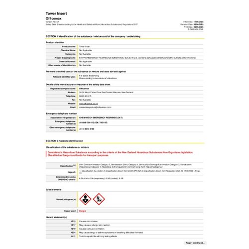 Tower Deodoriser Refill Mango, Box of 10