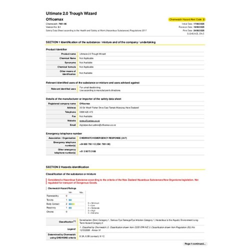 Ultimate 2.0 Trough Wizard Urinal Deodoriser Ocean Mist