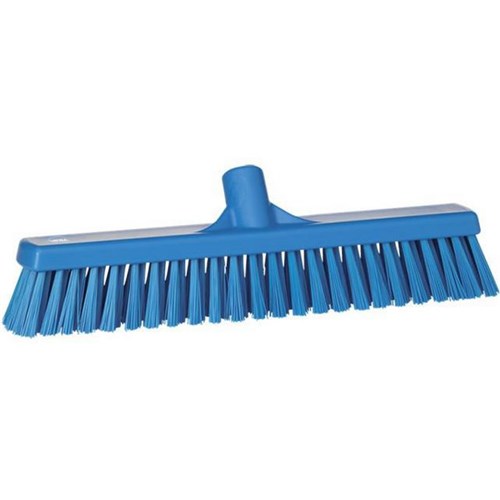 Vikan Floor Broom Soft/Hard Bristle 410mm Blue
