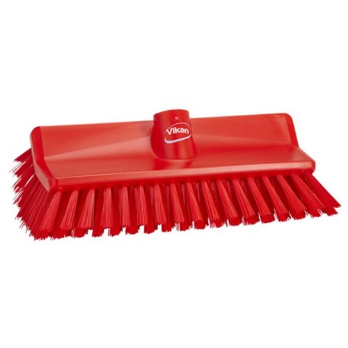 Vikan High-Lo Stiff Bristle Brush 265mm Red