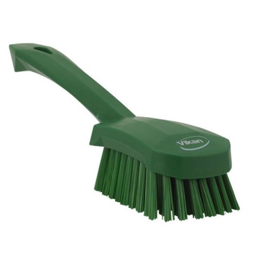 Vikan Short Handled Stiff Bristle Washing Brush 270mm Green