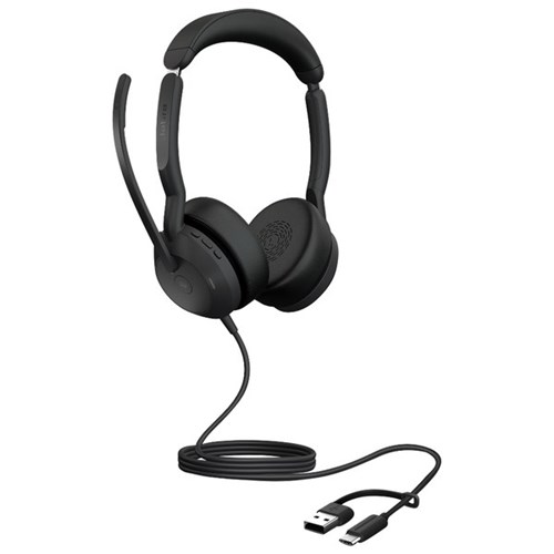 Jabra Evolve2 50 MS Stereo Wired Headset USB-C/A Black