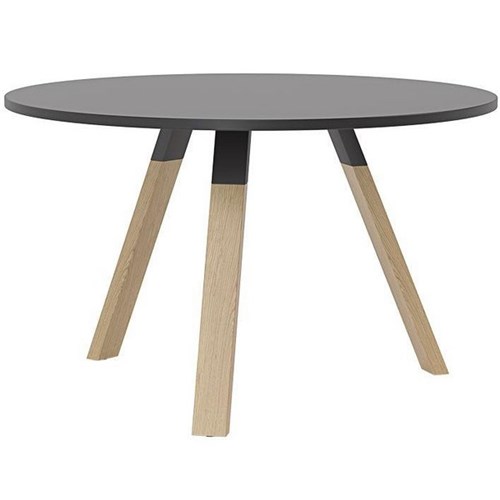 Ligna Round Meeting Table 1200mm Oak/Black