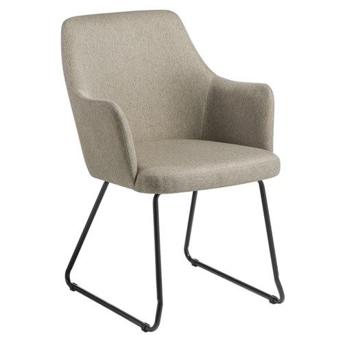 Eden Olli Visitor Chair Sled Base Black Frame Standard Polyester/Flax