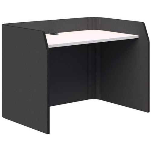 Sonic Focus Desk 850x1200x800mm Charcoal Grey/Snow Velvet