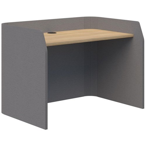 Sonic Focus Desk 850x1200x800mm Charcoal Grey/Classic Oak