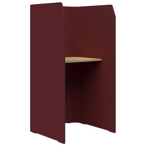 Sonic Focus Standup Workpod 1800x900x900mm Maroon/Classic Oak