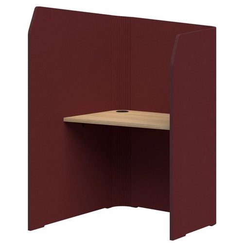 Sonic Mini Focus Standup Workpod 1300x900x1000mm Maroon/Classic Oak