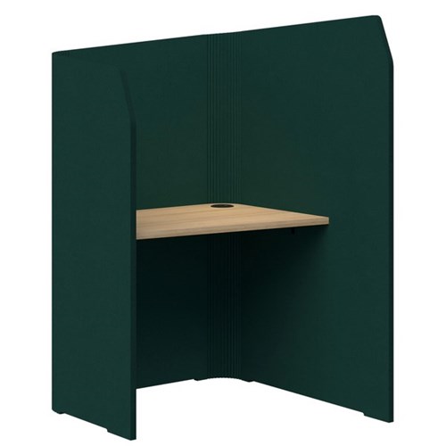 Sonic Mini Focus Standup Workpod 1300x900x1000mm Peacock Green/Classic Oak