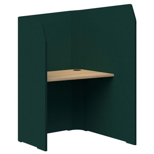 Sonic Mini Focus Standup Workpod 1300x900x1000mm Peacock Green/Classic Oak