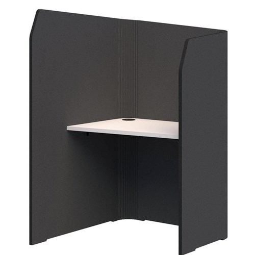 Sonic Mini Focus Standup Workpod 1300x900x1000mm Charcoal Grey/Snow