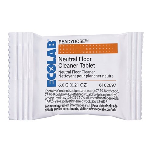 Ecolab ReadyDose Neutral Floor Cleaner Tablet, Carton of 60