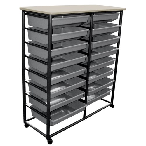 SitRite Desk Tote Trolley 1200x465x1325mm Grey/Black