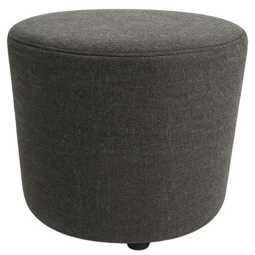 Ottoman Round 450mm Poly Fabric/Graphite Grey