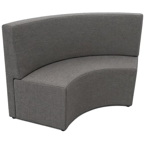 Curved Quarter Ottoman With Back 1500mm Poly Fabric/Graphite Grey