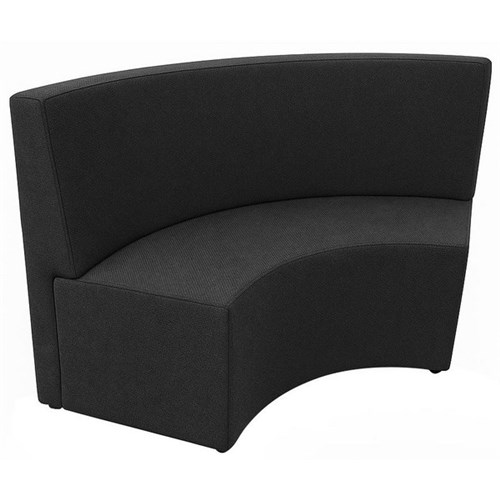 Curved Quarter Ottoman With Back 1500mm Poly Fabric/Ebony Black