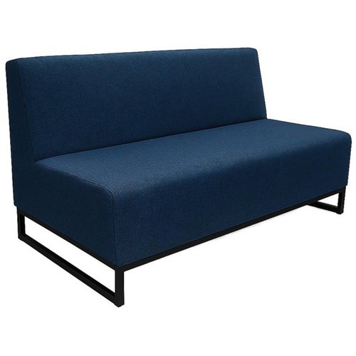 Jive 2.5 Seater Sofa Sled Base Steel Frame Black/Blue