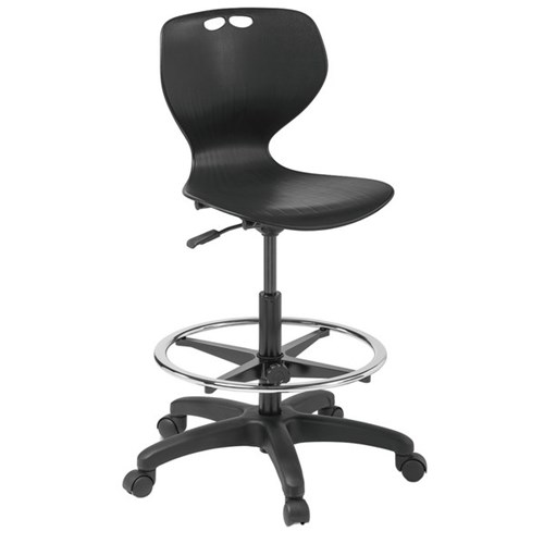 Omni Swivel Highlift Chair Polypropylene Black