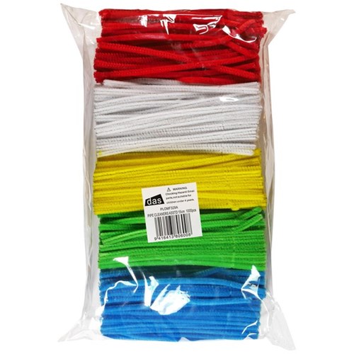 Cotton Pipecleaners 6x150mm Assorted Colours, Pack of 1000