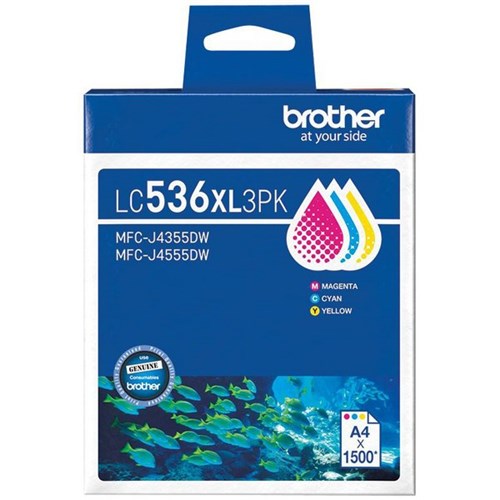 Brother LC536XL3PK Colour Ink Cartridge, Pack of 3