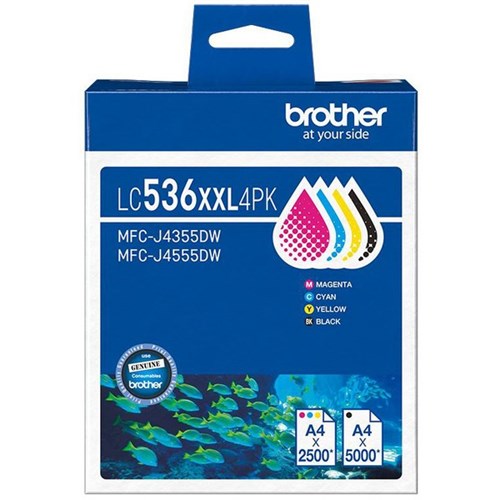 Brother LC536XXL4PK Colour Ink Cartridge, Pack of 4