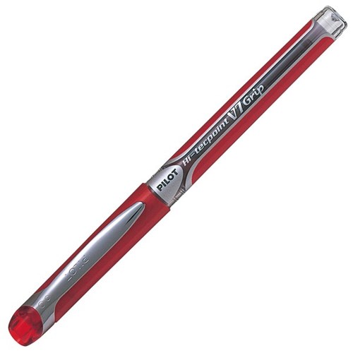 Pilot V7 Hi Tech Grip Red Rollerball Pen 0.7mm Fine Tip