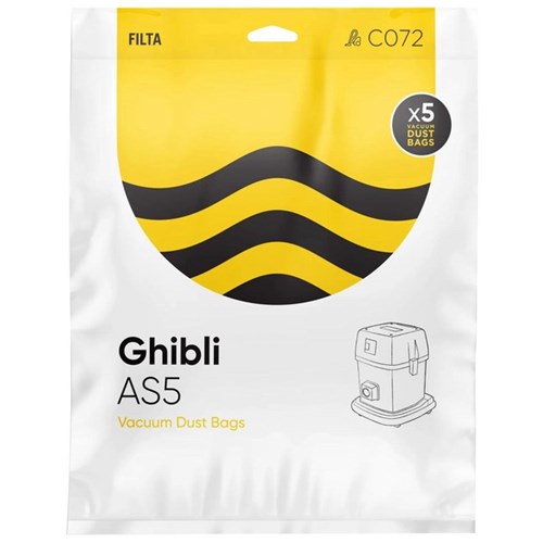 Filta Ghibli AS5 SMS Multi Layered Vacuum Cleaner Bags, Pack of 5