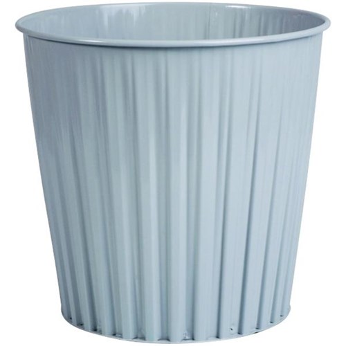Fluteline Metal Waste Rubbish Bin 15 Litre 30cm Grey OfficeMax NZ