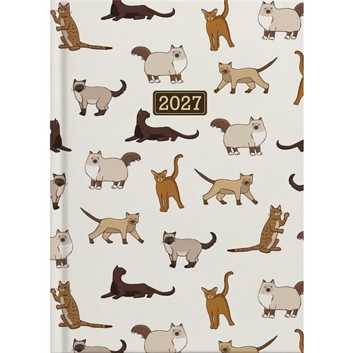 Collins A51 Diary A5 Day Per Page 2027 Cats