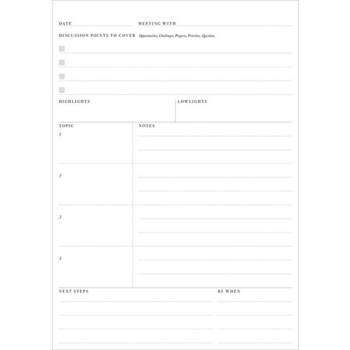 Collins B5 1 On 1 Meetings Pad 50 Sheets Navy