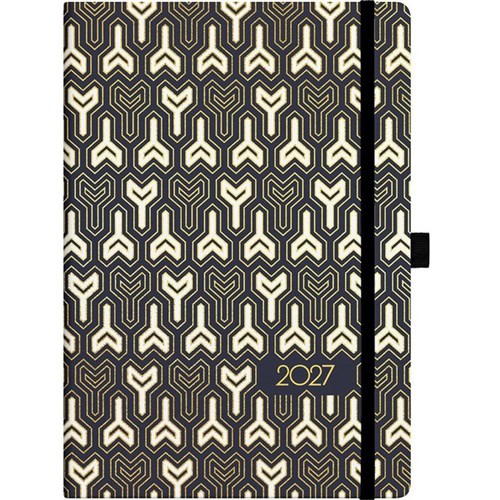 Collins A53 Diary A5 Week To View 2027 Foil Geometric Assorted Designs