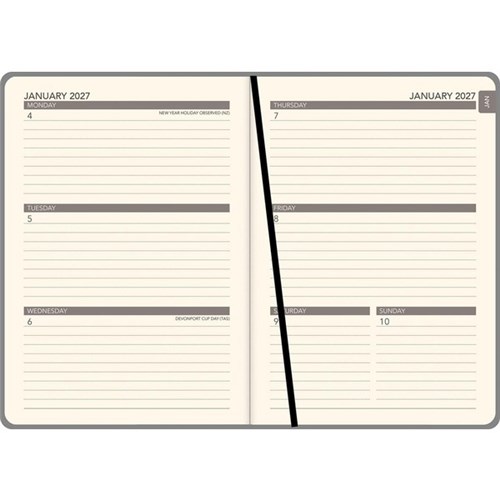 Collins A53 Diary A5 Week To View 2027 Foil Geometric Assorted Designs