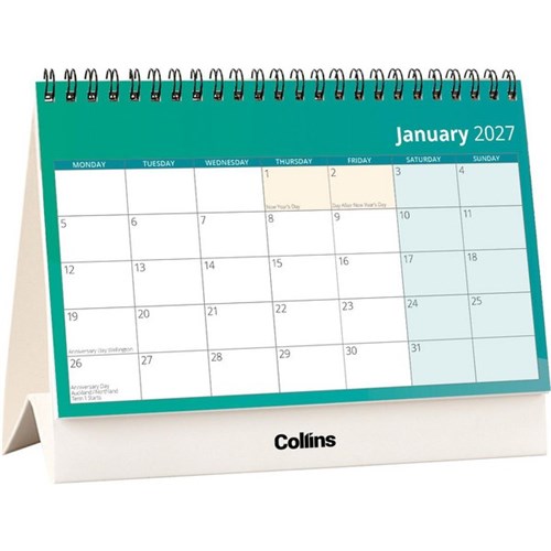 Collins Desk Calendar Month To View 2027 New Zealand