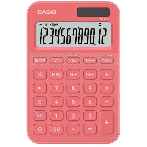 Casio MS20 Desktop Calculator Coral