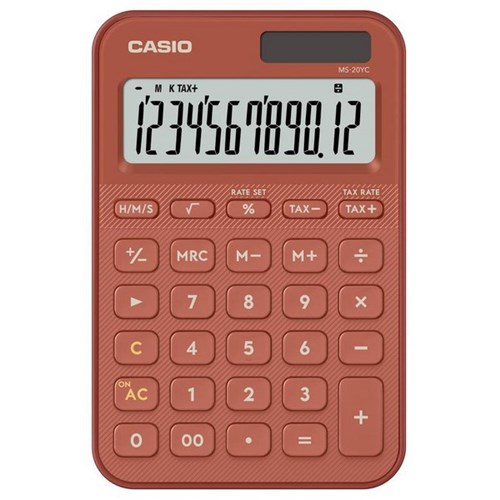 Casio MS20 Desktop Calculator Red