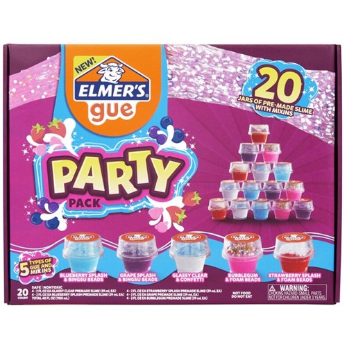 Elmer's Gue Slime Kit Premade Assorted Party Pack of 20